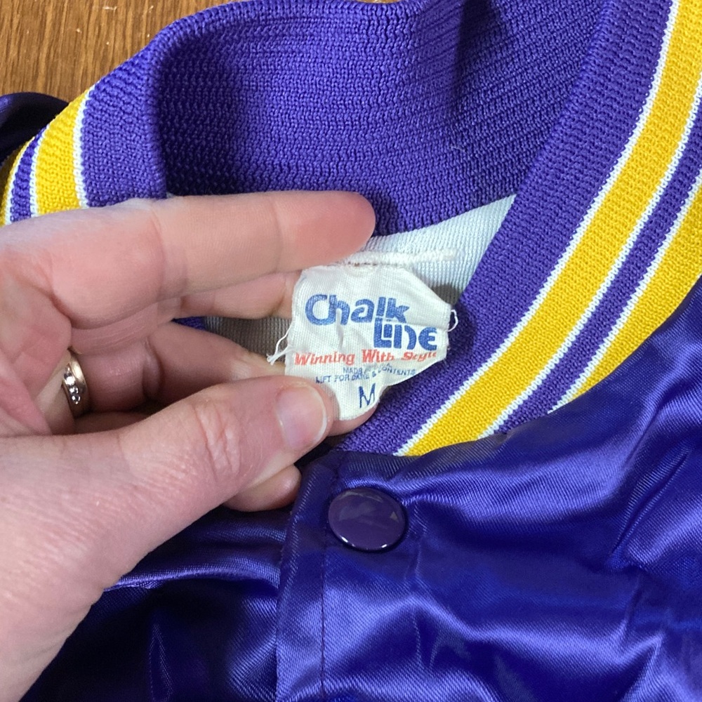 Mens Purple Satin Vikings  Jacket - Picture 2 of 3